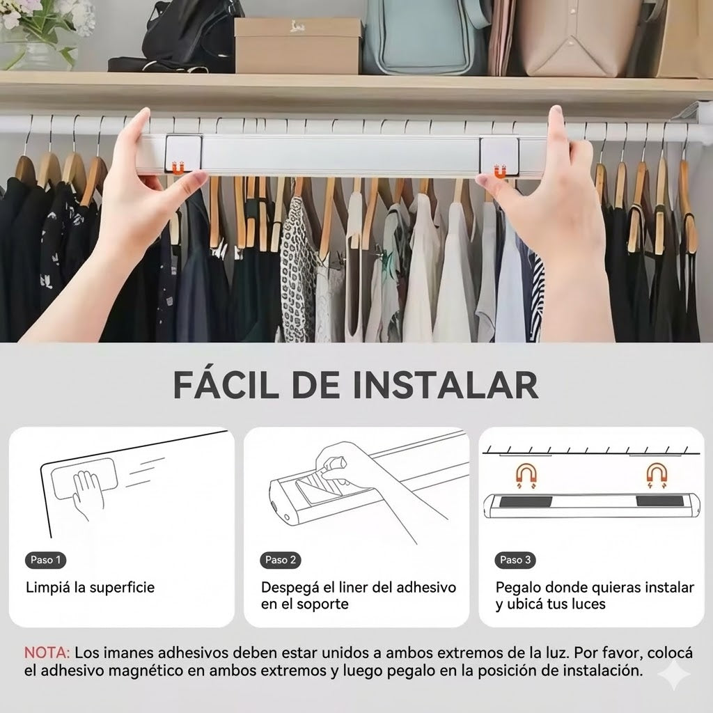 Barra LED Inteligente 40cm - Sensor de Movimiento